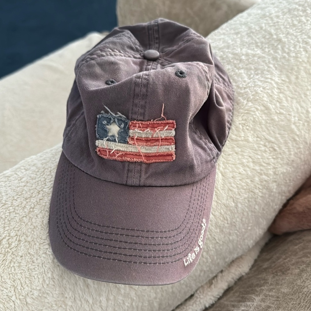 Life is good America hat with adjustable back